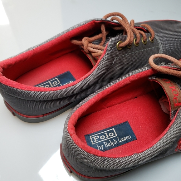 Polo Ralph Lauren Shoes Size 12D Gray Fashion Sneakers Fabric Men Forestmont II - Picture 2 of 15